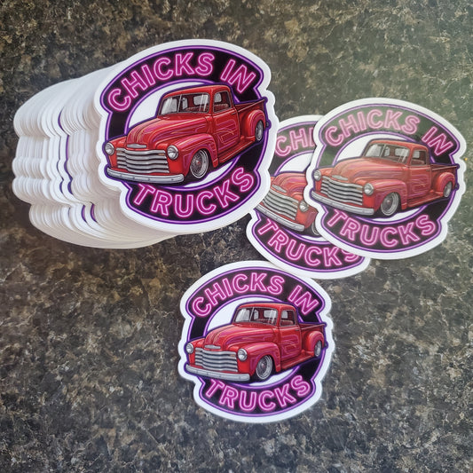 CHICKS IN TRUCKS 3" Sticker Free Shipping